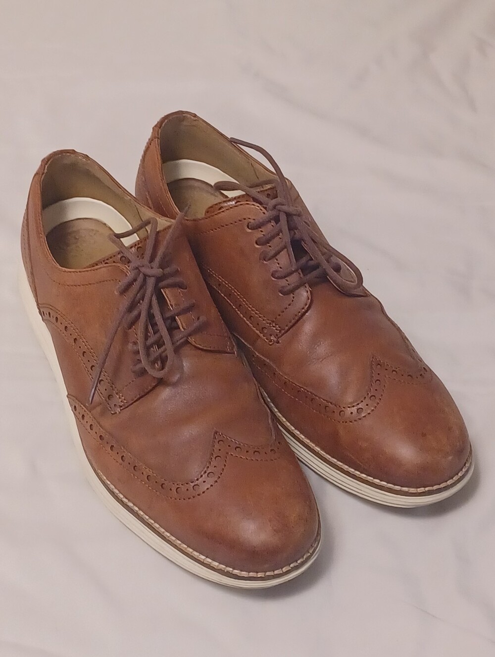 Cole Haan Originalgrand Classic Wingtip Oxfords Men 9.5M Woodbury SHOELACE WEAR